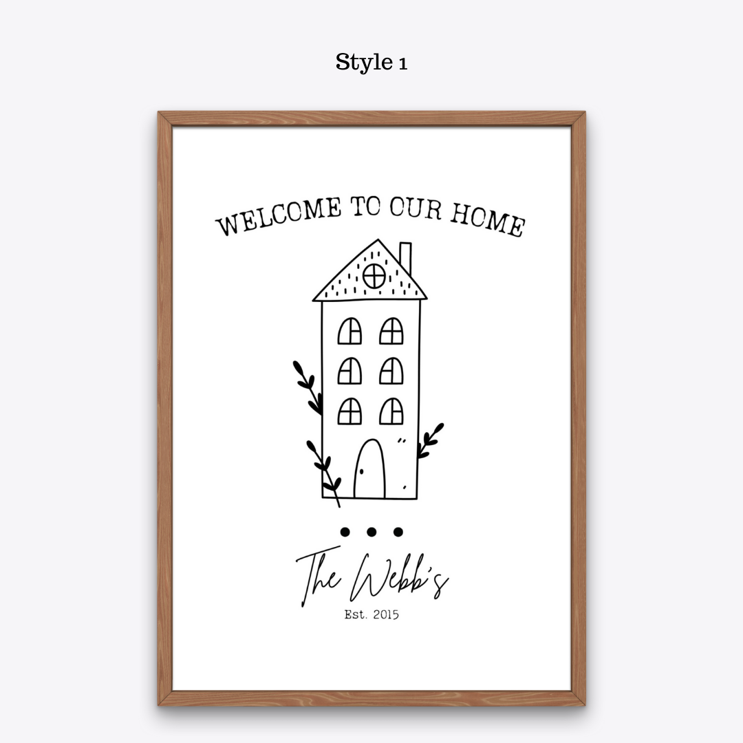 Welcome to Our Home | Customized Print