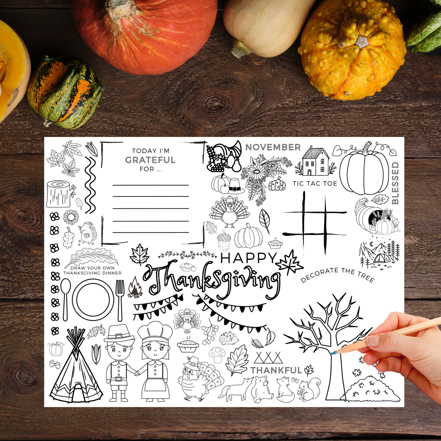 Thanksgiving Busy Page Place Mat
