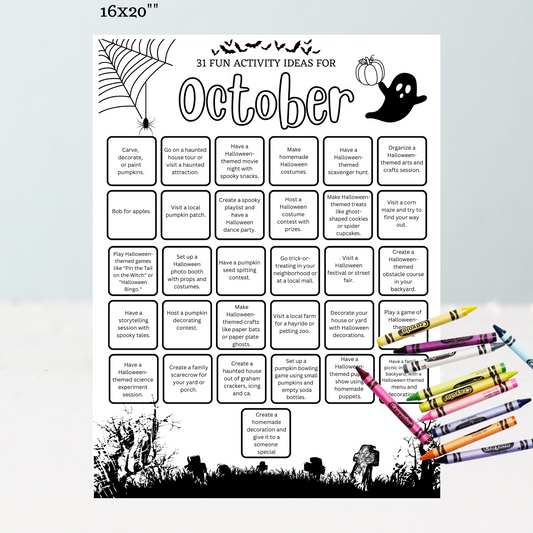 An Activity a Day for October | 16x20 coloring page
