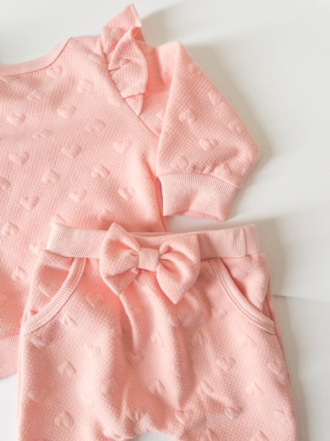 Textured Heart Outfit | Pink