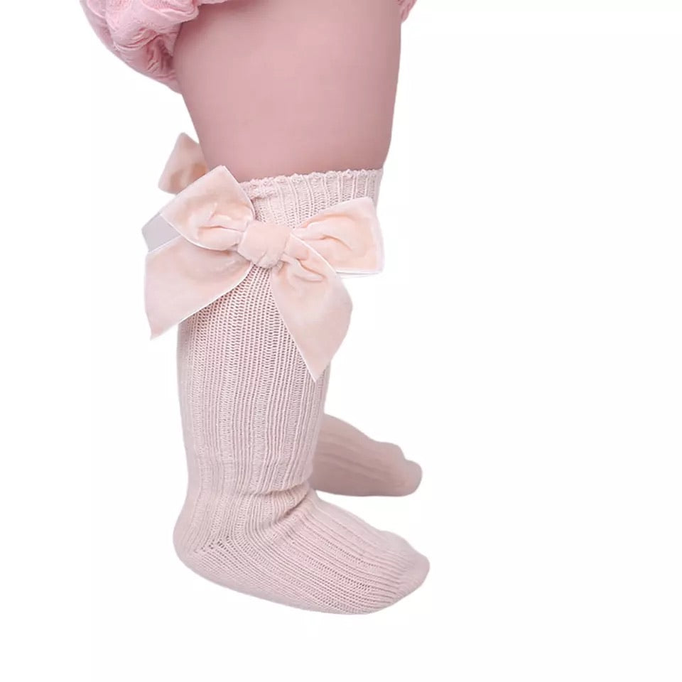 Cora | Velvet Bow Knee Socks