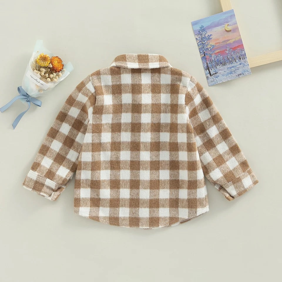 Cozy Flannel Checker Shacket | Caramel