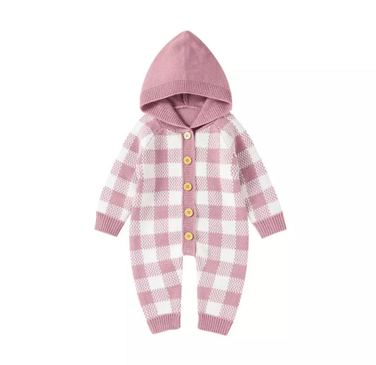 Pink Checker Sweater Suit | 12 month