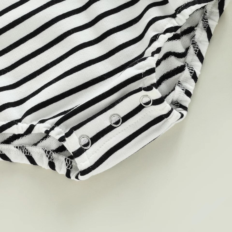Etta | Striped Ruffle Sleeve Romper
