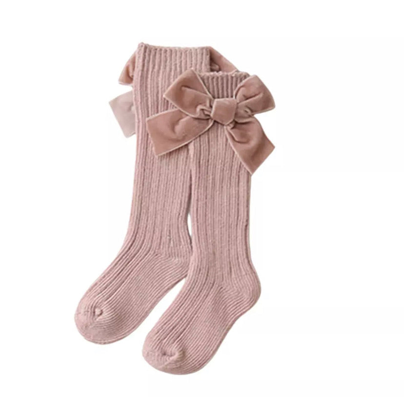 Cora | Velvet Bow Knee Socks